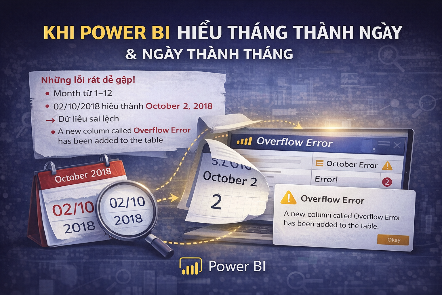 Khi Power BI hiểu tháng thành ngày & ngày thành tháng 
