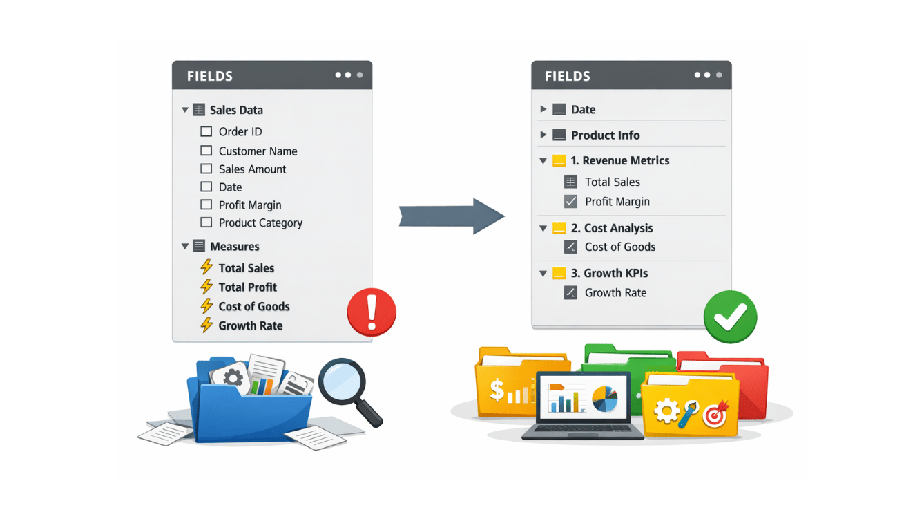 Tổ chức mô hình PowerBI chuyên nghiệp, ngăn nắp hơn với các thư mục